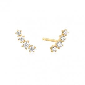 Ania Haie Gold Plated Sparkle Climber Earrings E056-02G