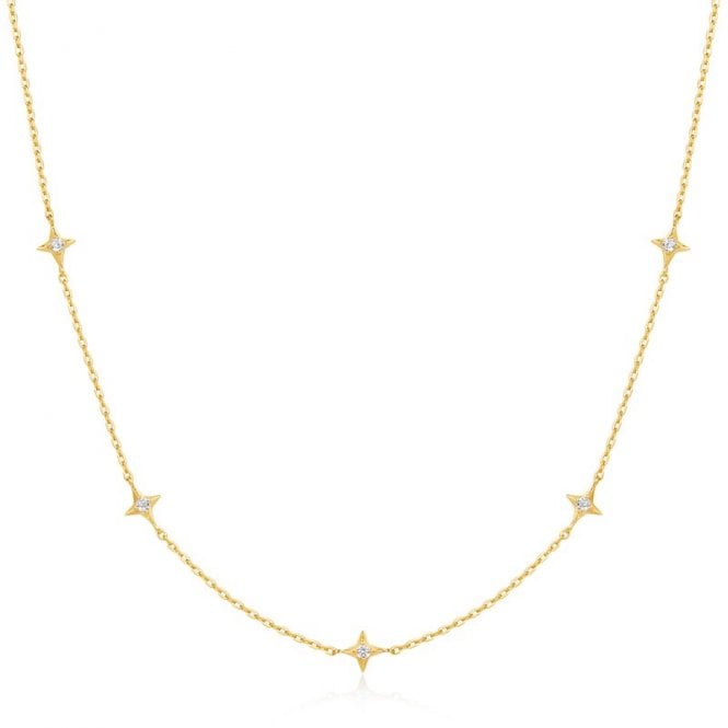 Ania Haie Jewellery Ania Haie Gold Plated Stars Station Necklace N061-04G