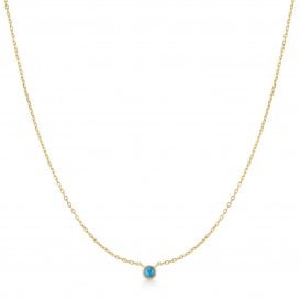 Ania Haie Gold Plated Turquoise Solitaire Necklace N073-01G
