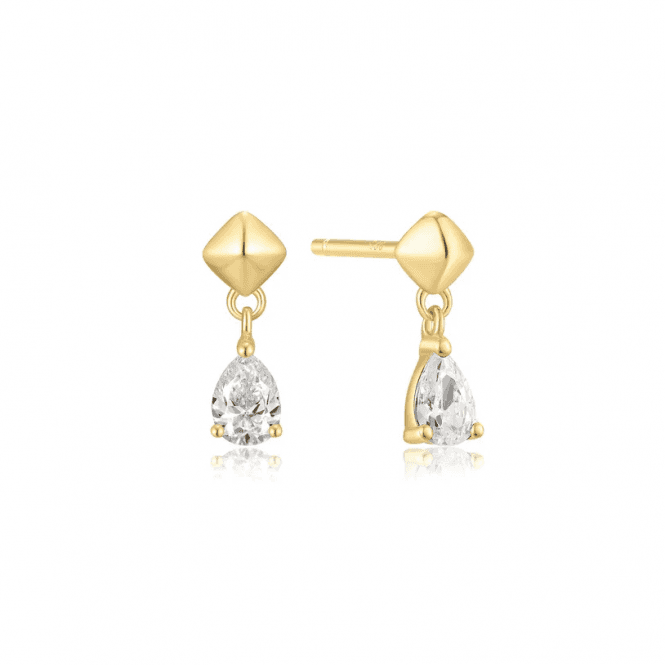 Ania Haie Jewellery Ania Haie Gold Pyramid Drop CZ Earrings
