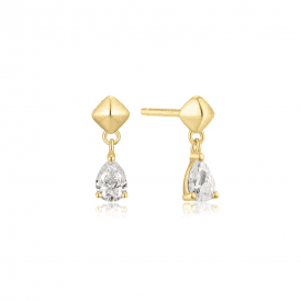 Ania Haie Gold Pyramid Drop CZ Earrings