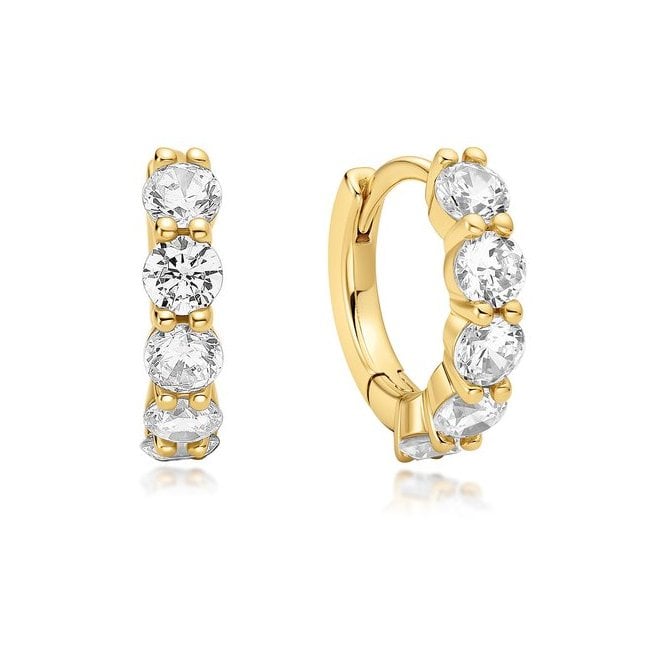 Ania Haie Jewellery Ania Haie Gold Quintet Sparkle Huggie Hoop Earrings