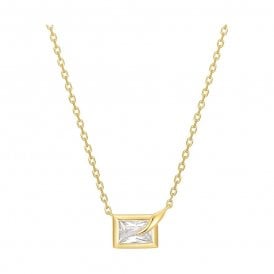 Ania Haie Gold Sparkling Bezel Cube Necklace