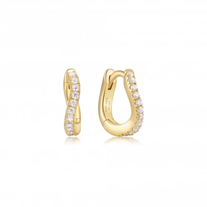 Ania Haie Jewellery Ania Haie Gold Wave Huggie Hoop Earrings E079-08G