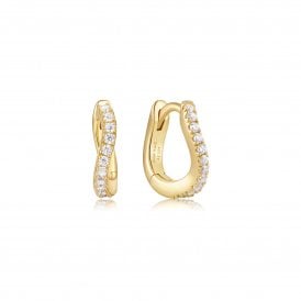 Ania Haie Gold Wave Huggie Hoop Earrings E079-08G