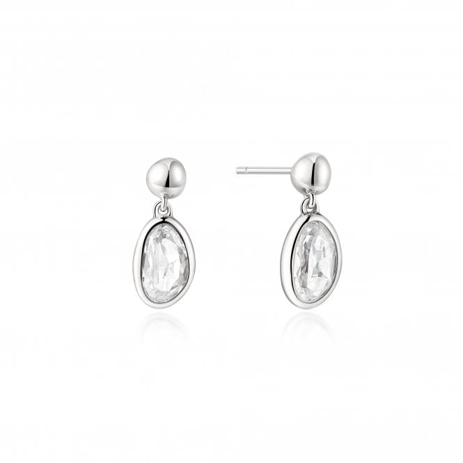 Ania Haie Jewellery Ania Haie Silver Bezel Pebble Dangle Earrings E076-06H