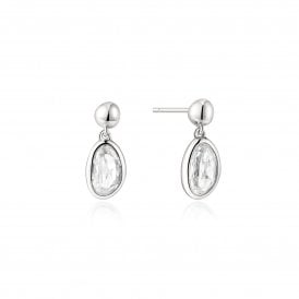 Ania Haie Silver Bezel Pebble Dangle Earrings E076-06H