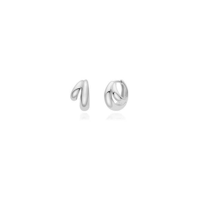 Ania Haie Jewellery Ania Haie Silver Dome Huggie Hoop Earrings E072-03H
