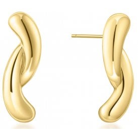 Ania Haie Silver Gold Plated Twist Stud Earrings E077-05G