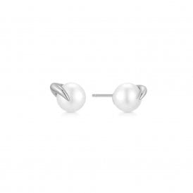 Ania Haie Silver Pearl Stud Earrings