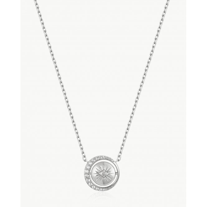 Ania Haie Jewellery Ania Haie Silver Reversible Pavé Moon Necklace