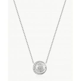 Ania Haie Silver Reversible Pavé Moon Necklace