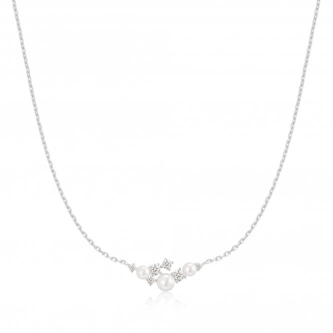 Ania Haie Jewellery Ania Haie Silver Shell Pearl Cluster Necklace N074-06H