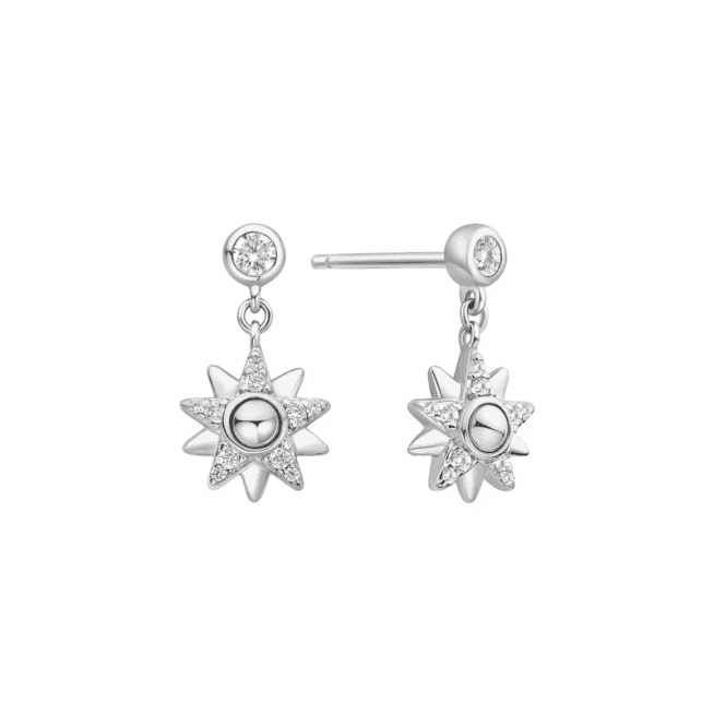 Ania Haie Jewellery Ania Haie Silver Sunburst Dangle Stud Earrings