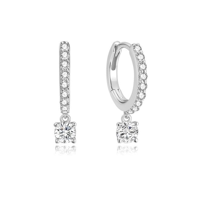 Ania Haie Jewellery Ania Haie Sterling Silver CZ Huggie Hoop Earrings