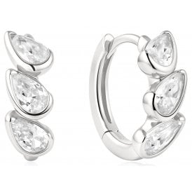 Ania Haie Sterling Silver CZ Triple Huggie Earrings
