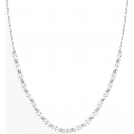 Ania Haie Sterling Silver Half-Bezel Oval Half-Tennis Necklace