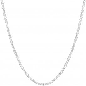 Ania Haie Sterling Silver Half-Bezel Round Tennis Necklace