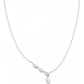 Ania Haie Sterling Silver Half-Bezel Teardrop Necklace