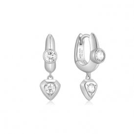 Ania Haie Sterling Silver Huggie Heart Earrings
