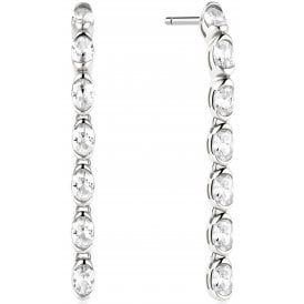 Ania Haie Sterling Silver Oval Linear Drop Earrings