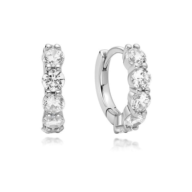 Ania Haie Jewellery Ania Haie Sterling Silver Quintet Sparkle Huggie Earrings