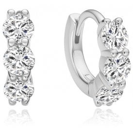 Ania Haie Sterling Silver Trio Sparkle Huggie Hoop Earrings