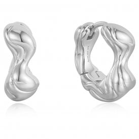 Ania Haie Sterling Silver Twisted Wave Hoop Earrings E050-04H