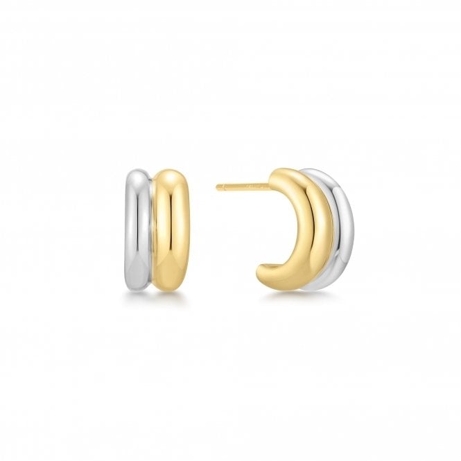 Ania Haie Jewellery Ania Haie Two Tone Duet Huggie Hoop Earrings E067-05T