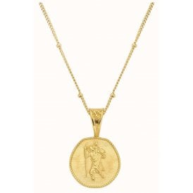 D.Louise 14 ct Gold Plated PVD St Christopher Necklace SKN-21