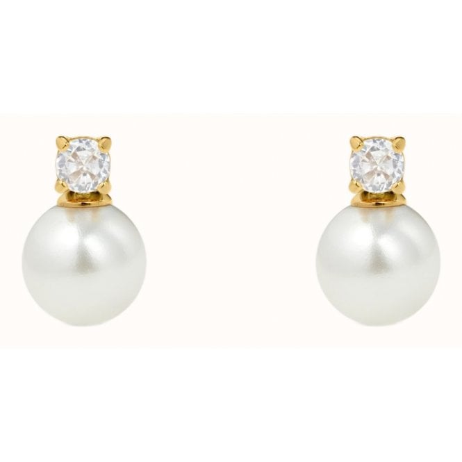 D Louise D.Louise 14ct Gold Plated PVD Bridal Pearl Earrings YBE-07