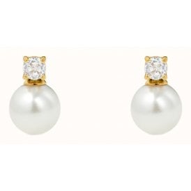 D.Louise 14ct Gold Plated PVD Bridal Pearl Earrings  YBE-07