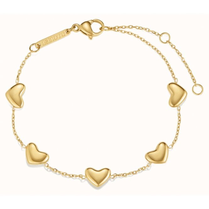 D Louise D.Louise 14ct Gold Plated PVD Bubble Heart Multi Bracelet NAB-12