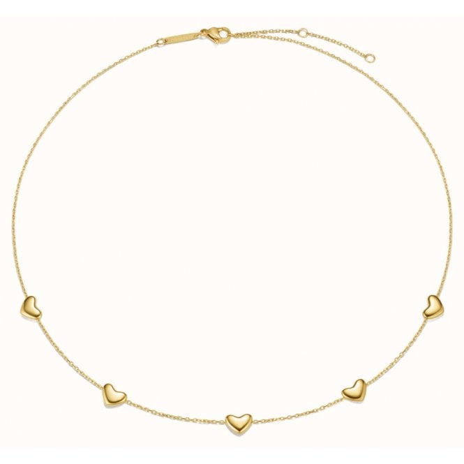 D Louise D.Louise 14ct Gold Plated PVD Bubble Heart Multi Necklace NAN-14