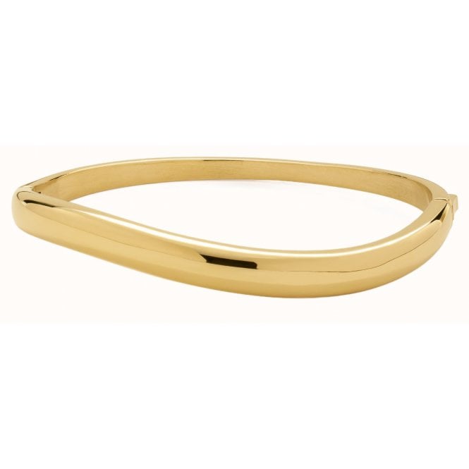 D Louise D.Louise 14ct Gold Plated PVD Classic Wave S/M Bangle SKB-039-01