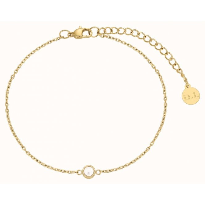 D Louise D.Louise 14ct Gold Plated PVD Dainty Pearl Bridesmaid Bracelet SKB-15