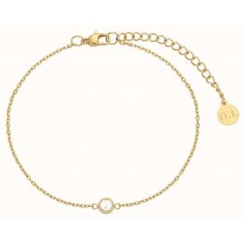 D.Louise 14ct Gold Plated PVD Dainty Pearl Bridesmaid Bracelet SKB-15