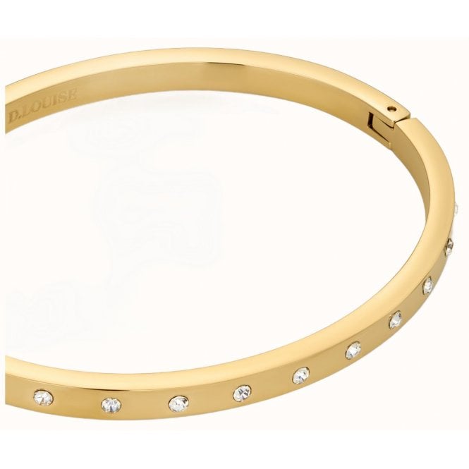 D Louise D.Louise 14ct Gold Plated PVD Eternity Slim S/M Bangle YBB-017-01