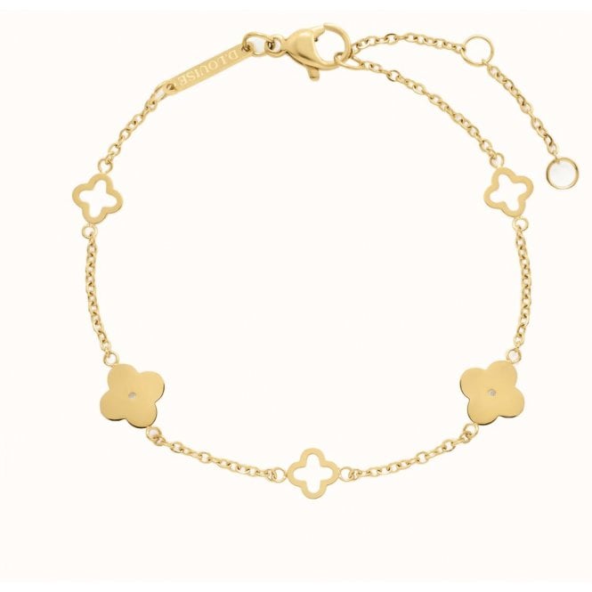 D Louise D.Louise 14ct Gold Plated PVD Multi Clover Bracelet SKB-20