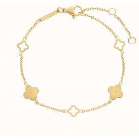 D.Louise 14ct Gold Plated PVD Multi Clover Bracelet SKB-20