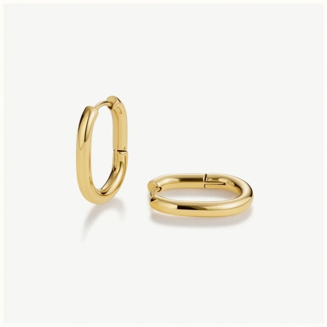 D Louise D.Louise 14ct Gold Plated PVD Oval Earrings GE-015