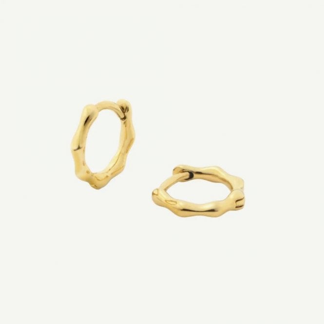 D Louise Bamboo Gold Huggies Earrings