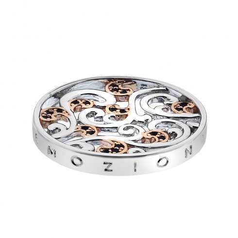 not used Emozioni Edera Silver & Rose Gold Plate Coin 25mm EC372