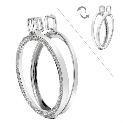not used Emozioni Reversible Sterling Silver Keeper- 33mm EK006