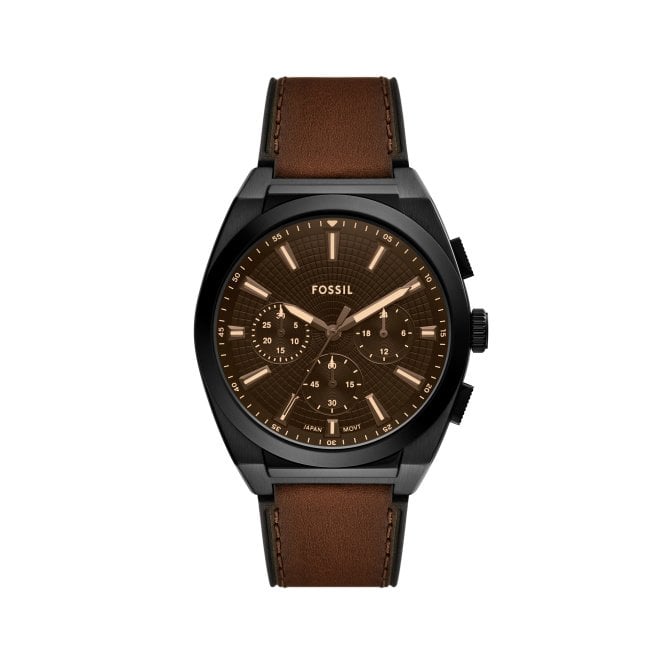 Fossil Men's Everett Leather Strap Watch FS6108