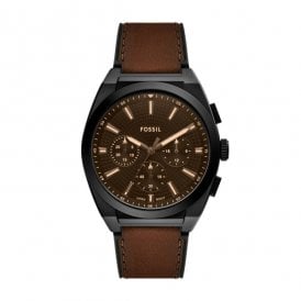 Fossil Men's Everett Leather Strap Watch FS6108