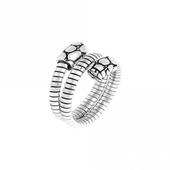Giovanni Raspini Silver Croco Turbogas Double Ring 12536/14