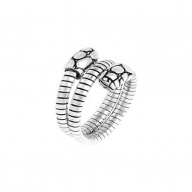 Giovanni Raspini Silver Croco Turbogas Double Ring 12536/14