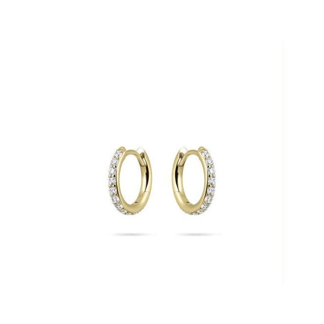 Gisser Gold Plated CZ Hoop Earrings 12mm