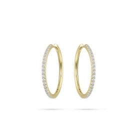 Gisser Gold Plated CZ Hoop Earrings 30mm